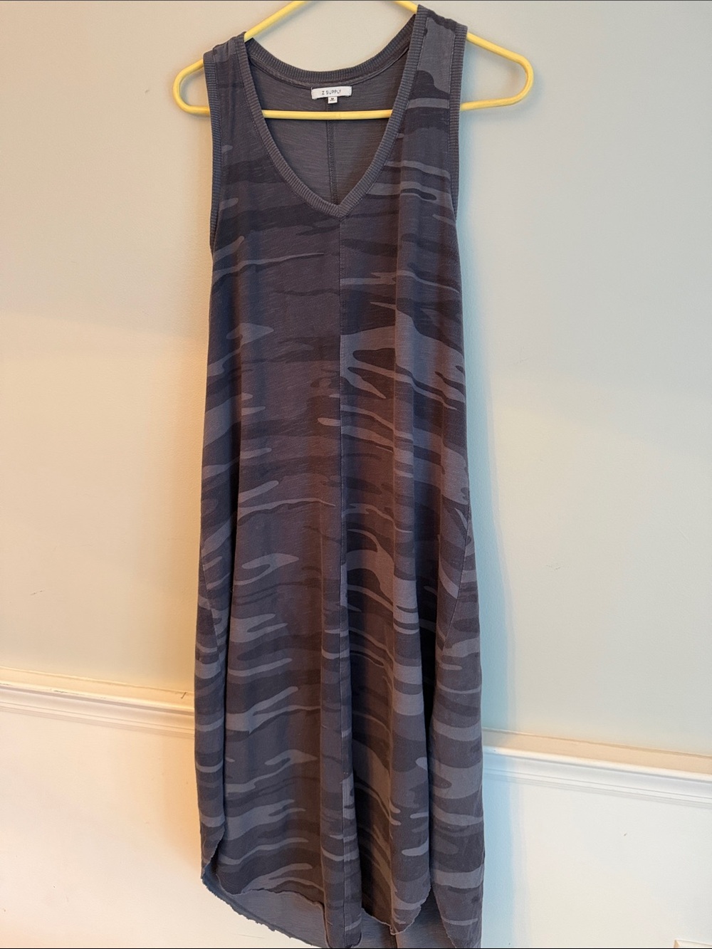 Z Supply Gray Camouflage Midi Dress
